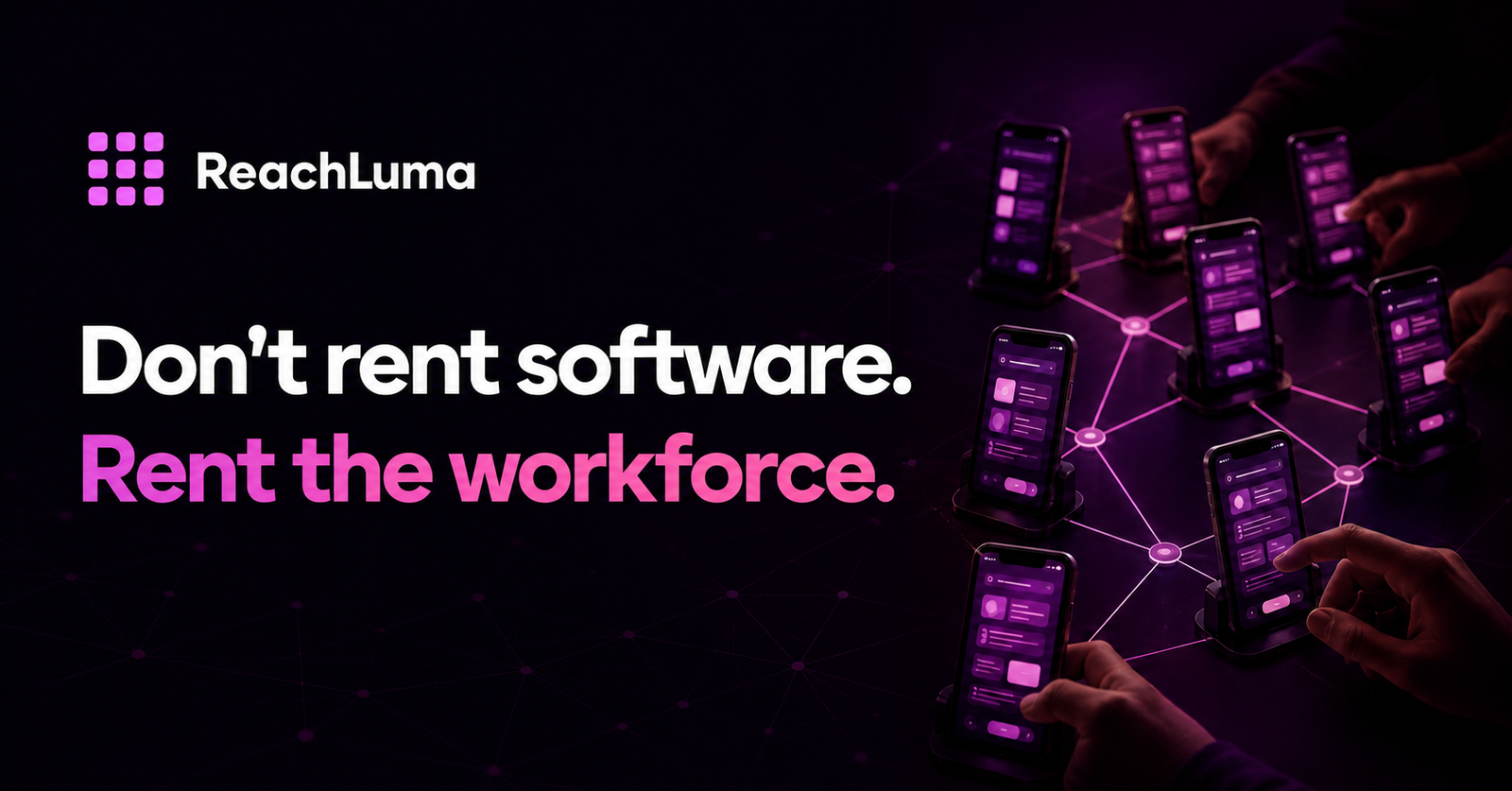 ReachLuma managed workforce versus automation software article cover